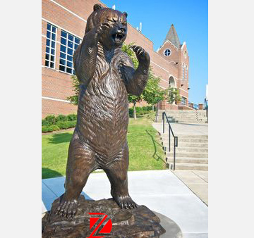 Garden bronze bear sculpture